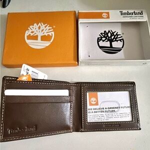 Timberland Dark Brown Leather Card Holder